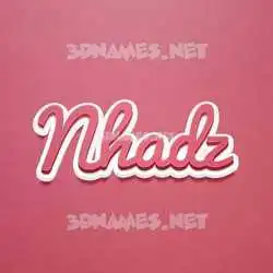 nhadz in Red Scribble style - 3D name wallpaper