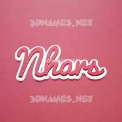 nhars in Red Scribble style - 3D name wallpaper