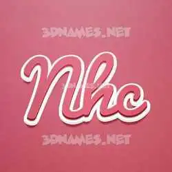 nhc in Red Scribble style - 3D name wallpaper