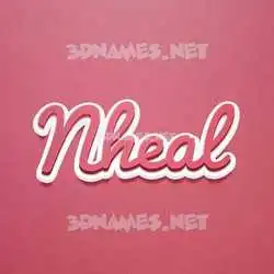 nheal in Red Scribble style - 3D name wallpaper