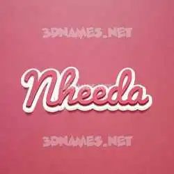 nheeda in Red Scribble style - 3D name wallpaper