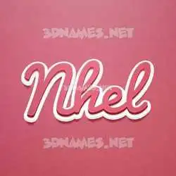nhel in Red Scribble style - 3D name wallpaper