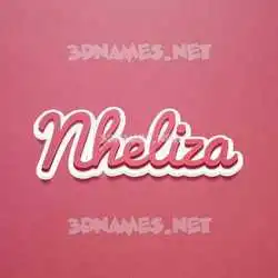 nheliza in Red Scribble style - 3D name wallpaper
