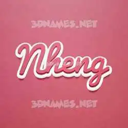 nheng in Red Scribble style - 3D name wallpaper
