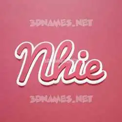 nhie in Red Scribble style - 3D name wallpaper