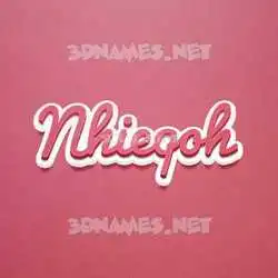 nhieqoh in Red Scribble style - 3D name wallpaper