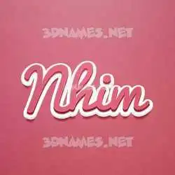 nhim in Red Scribble style - 3D name wallpaper