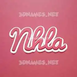 nhla in Red Scribble style - 3D name wallpaper