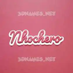 nhochero in Red Scribble style - 3D name wallpaper