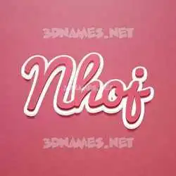 nhoj in Red Scribble style - 3D name wallpaper