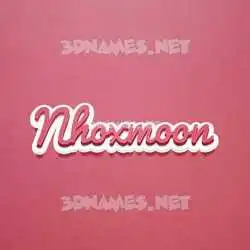 nhoxmoon in Red Scribble style - 3D name wallpaper