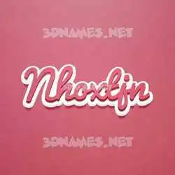 nhoxtjn in Red Scribble style - 3D name wallpaper