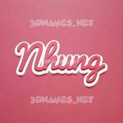 nhung in Red Scribble style - 3D name wallpaper