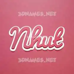 nhut in Red Scribble style - 3D name wallpaper