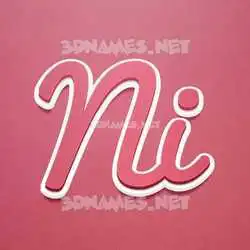 ni in Red Scribble style - 3D name wallpaper