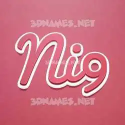 ni9 in Red Scribble style - 3D name wallpaper