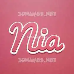 nia in Red Scribble style - 3D name wallpaper