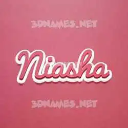 niasha in Red Scribble style - 3D name wallpaper