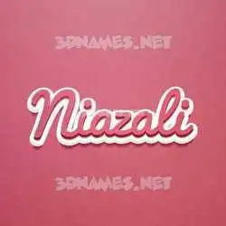 niazali in Red Scribble style - 3D name wallpaper