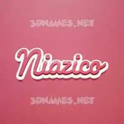 niazico in Red Scribble style - 3D name wallpaper