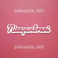 niazqambrani in Red Scribble style - 3D name wallpaper