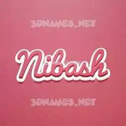nibash in Red Scribble style - 3D name wallpaper