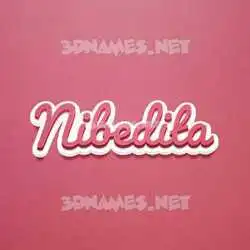 nibedita in Red Scribble style - 3D name wallpaper