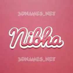 nibha in Red Scribble style - 3D name wallpaper