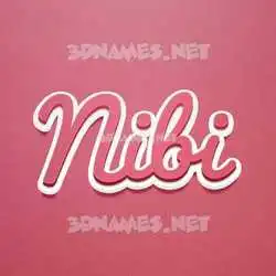 nibi in Red Scribble style - 3D name wallpaper