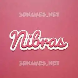 nibras in Red Scribble style - 3D name wallpaper