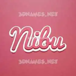 nibu in Red Scribble style - 3D name wallpaper