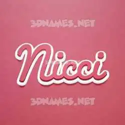 nicci in Red Scribble style - 3D name wallpaper