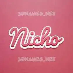 nicho in Red Scribble style - 3D name wallpaper
