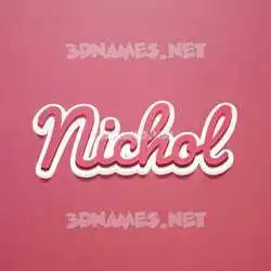 nichol in Red Scribble style - 3D name wallpaper