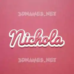 nichola in Red Scribble style - 3D name wallpaper