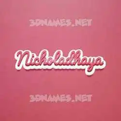 nicholadhaya in Red Scribble style - 3D name wallpaper