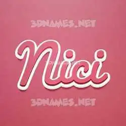 nici in Red Scribble style - 3D name wallpaper