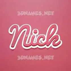 nick in Red Scribble style - 3D name wallpaper