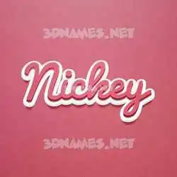 nickey in Red Scribble style - 3D name wallpaper