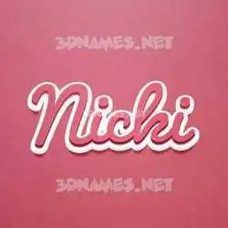 nicki in Red Scribble style - 3D name wallpaper