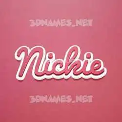 nickie in Red Scribble style - 3D name wallpaper