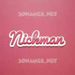 nickman in Red Scribble style - 3D name wallpaper