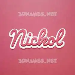 nickol in Red Scribble style - 3D name wallpaper