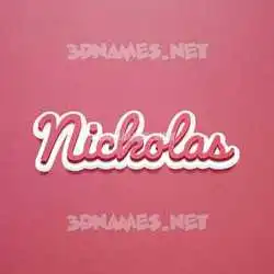 nickolas in Red Scribble style - 3D name wallpaper