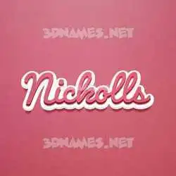 nickolls in Red Scribble style - 3D name wallpaper