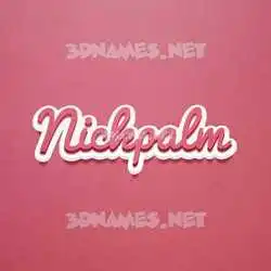 nickpalm in Red Scribble style - 3D name wallpaper