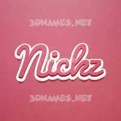 nickz in Red Scribble style - 3D name wallpaper