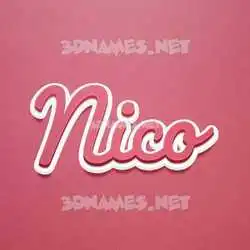 nico in Red Scribble style - 3D name wallpaper