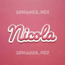 nicola in Red Scribble style - 3D name wallpaper