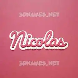 nicolas in Red Scribble style - 3D name wallpaper